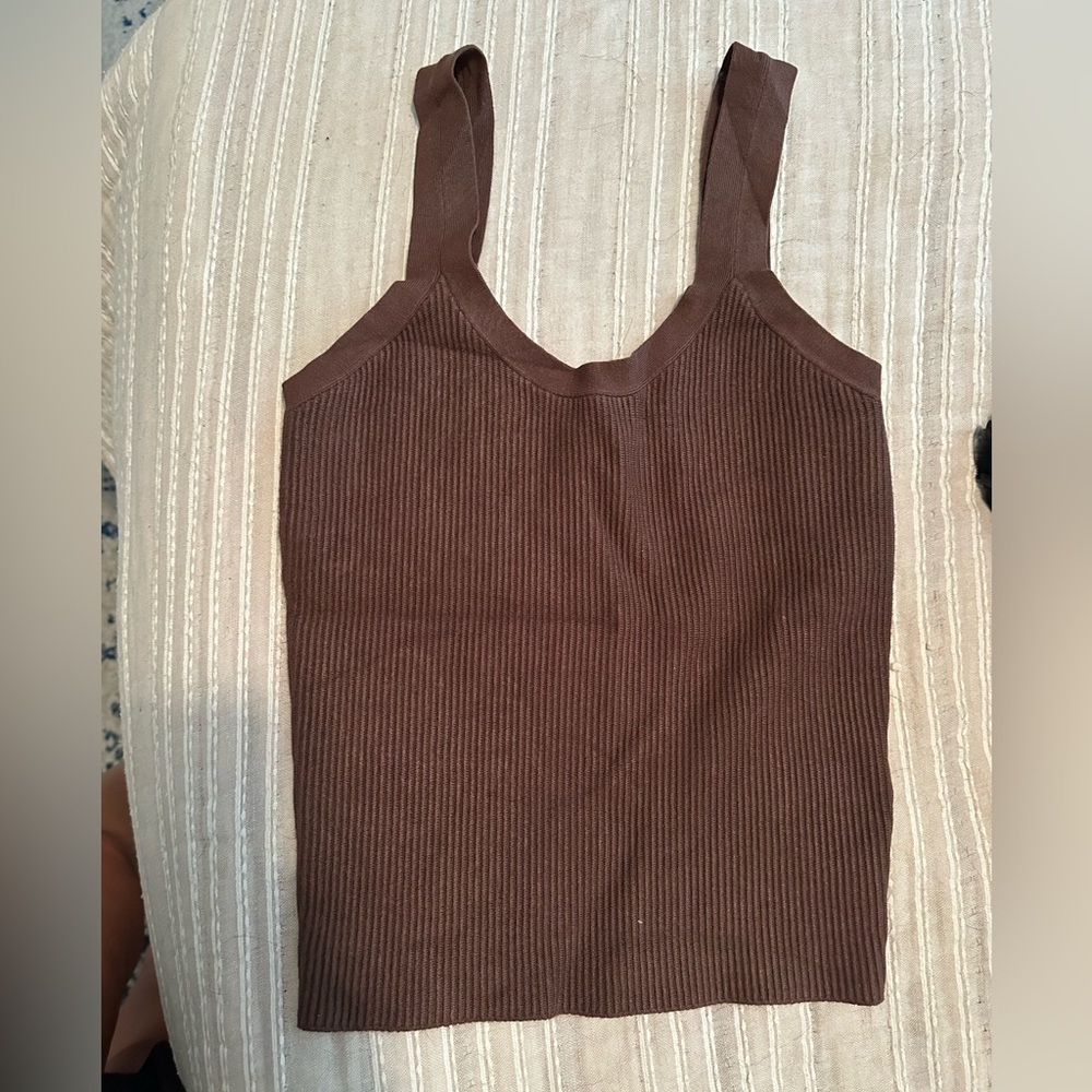 Abercrombie & Fitch Chocolate Ribbed Tank Top